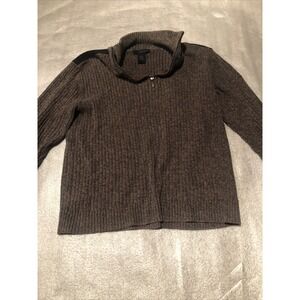 Calvin Klein Jeans Ribbed Sweater Mens Size Large paded Shoulders Quarter Zipper